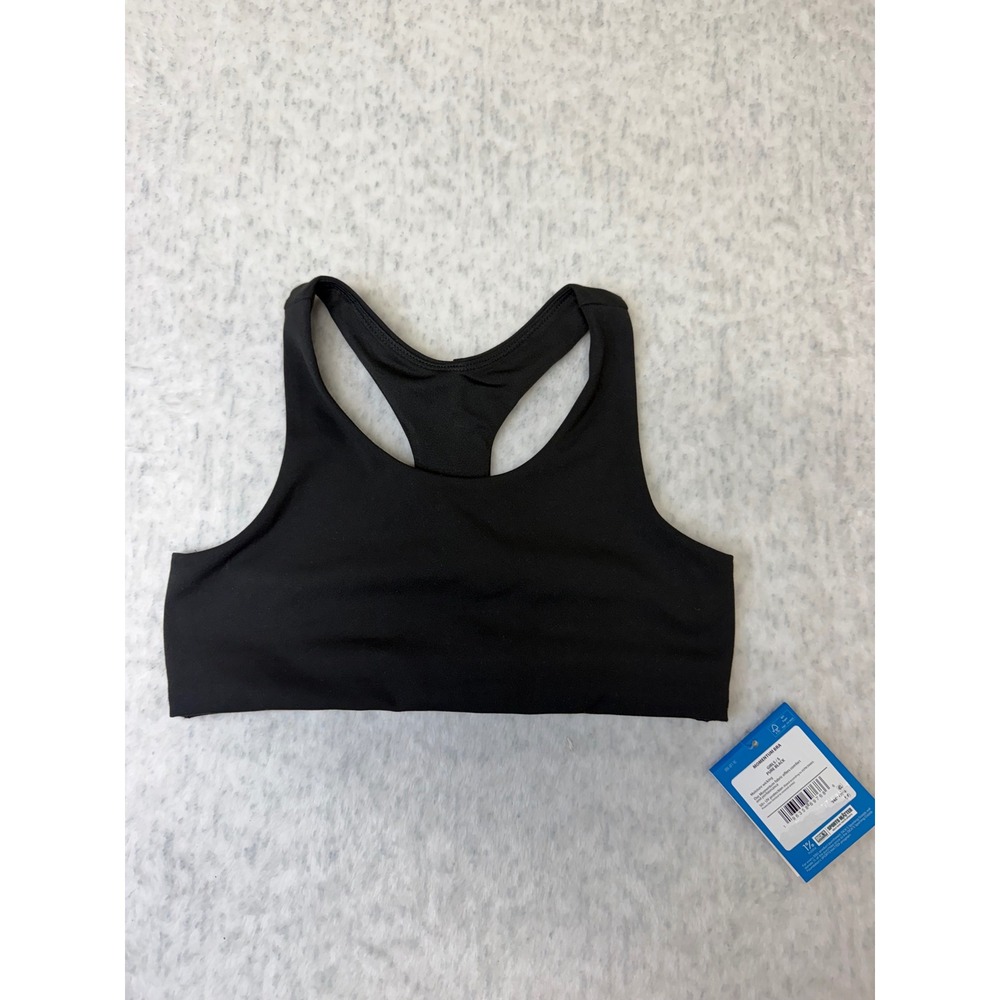 DSG Girls Momentum Sports Bra Pure Black Moisture Wicking UV Protection Size S